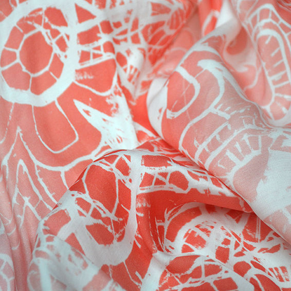 coral fabric, coral color, coral lycra , coral nautical fabric, coral dress fabric