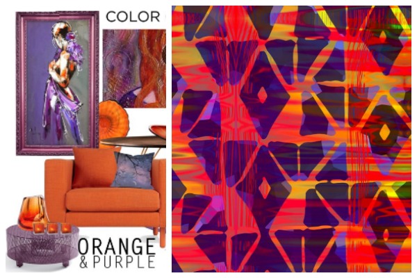 purple and orange fabric digital fabrics